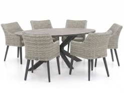 Manifesto Matese/Fidenza ovaal 180cm dining tuinset 7-delig