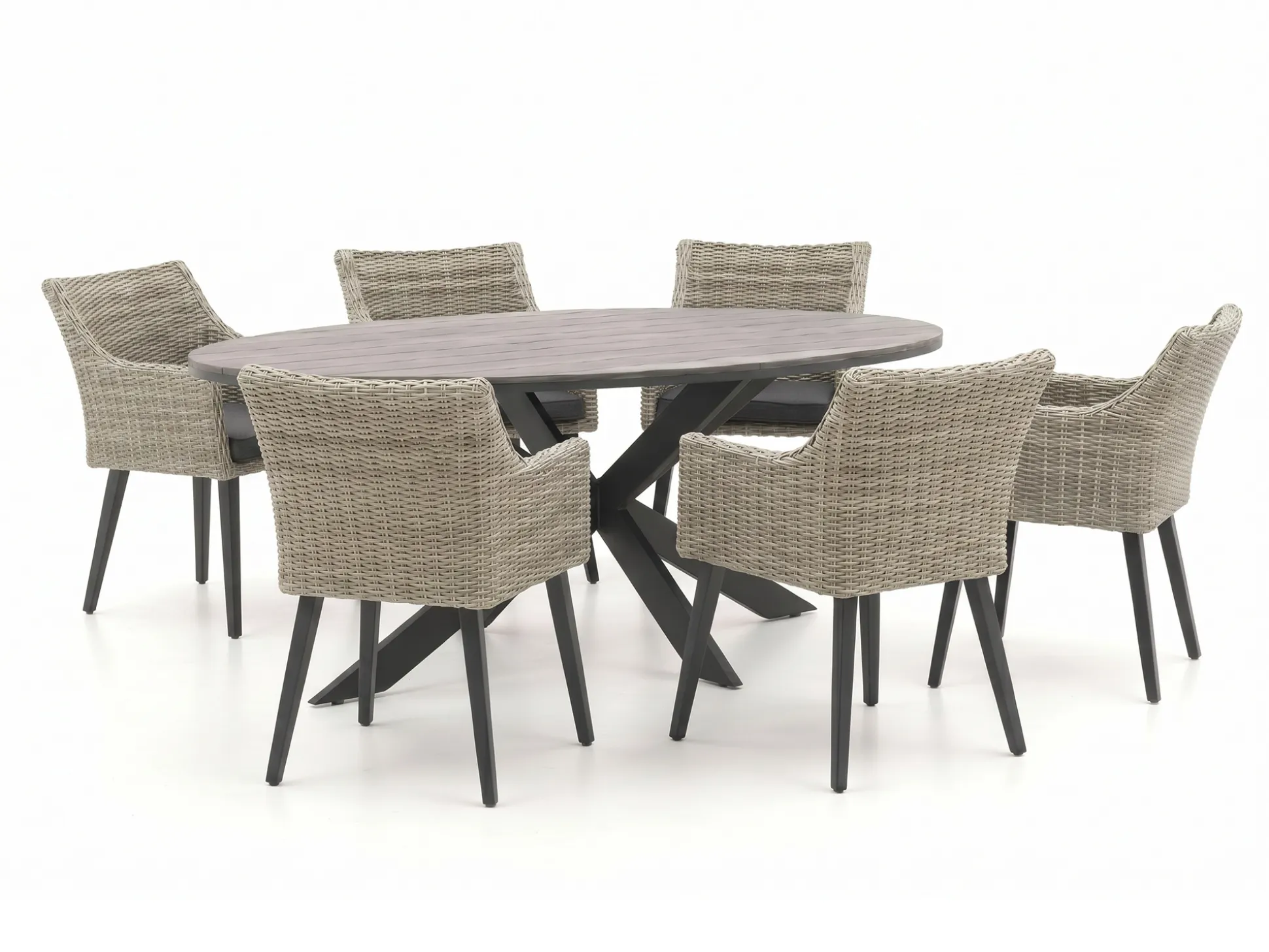 Manifesto Matese/Fidenza ovaal 220cm dining tuinset 7-delig