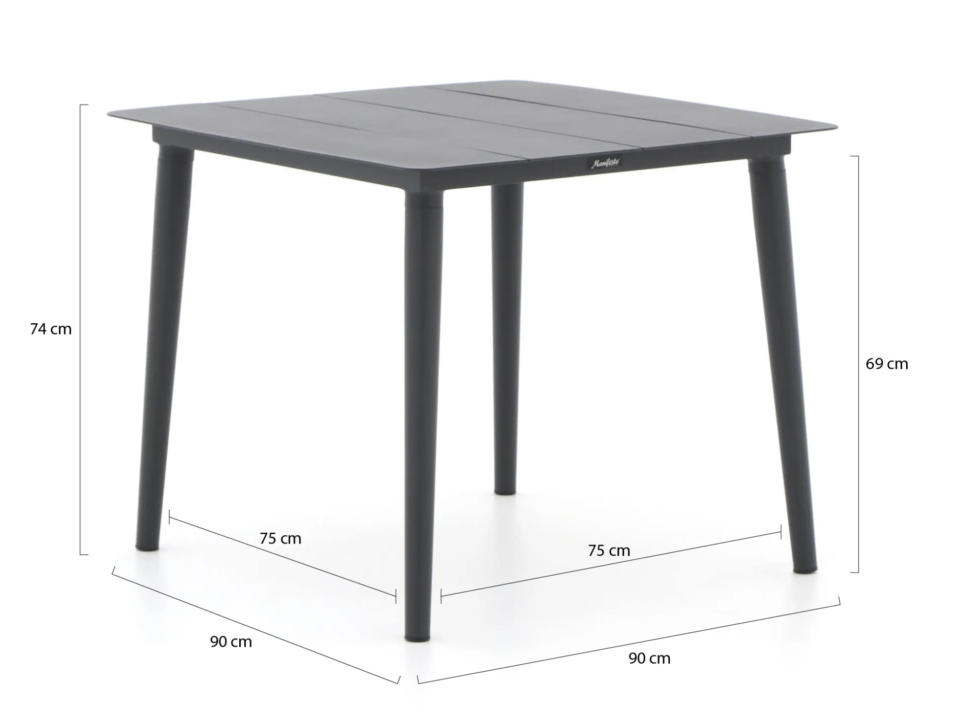 Manifesto Matese/Sora 90cm dining tuinset 3-delig
