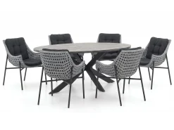 Manifesto Novara/Fidenza ovaal 180cm dining tuinset 7-delig