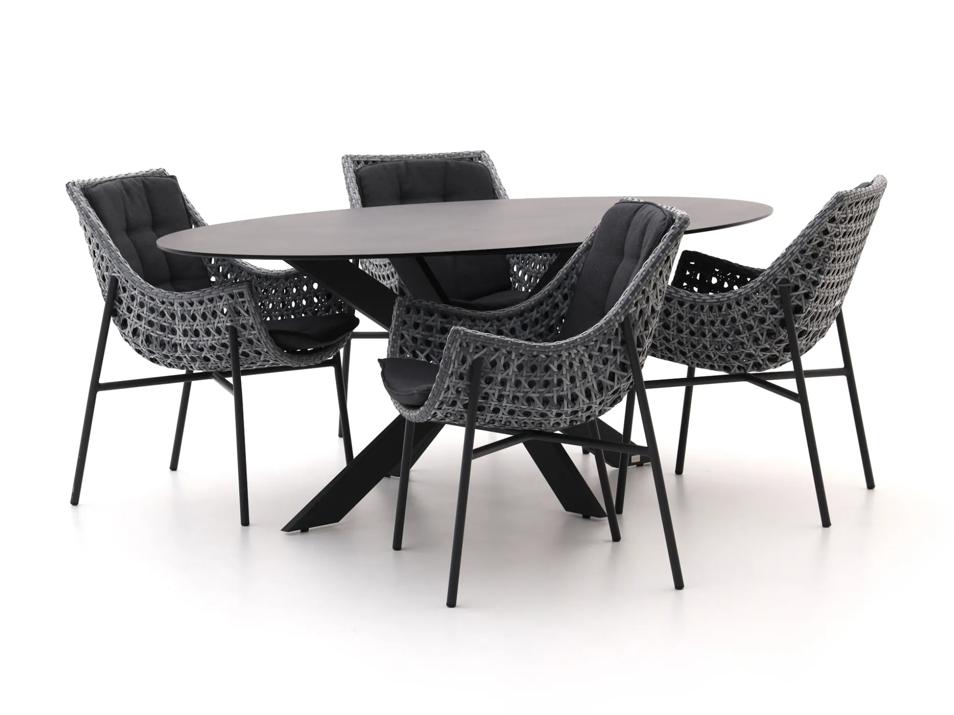 Manifesto Novara/Furato ellips 200cm dining tuinset 5-delig