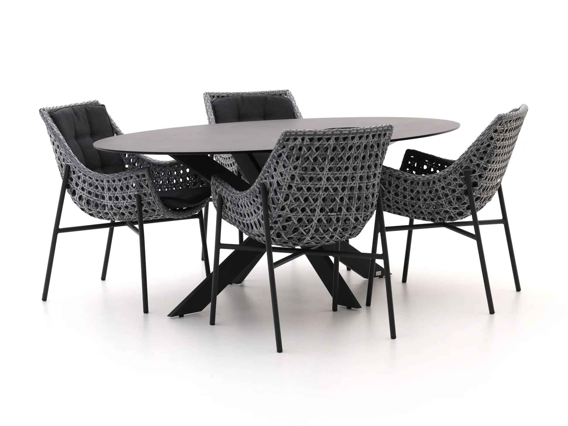 Manifesto Novara/Furato ellips 200cm dining tuinset 5-delig