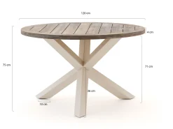 Manifesto Novara/ROUGH-Y ø120cm dining tuinset 5-delig