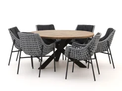 Manifesto Novara/ROUGH-Y ø150cm dining tuinset 7-delig