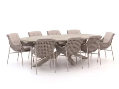 Manifesto Novara/ROUGH-Y Ellips 240cm dining tuinset 9-delig