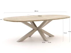 Manifesto Novara/ROUGH-Y Ellips 240cm dining tuinset 9-delig