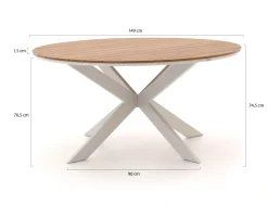 Manifesto Rivola/Fidenza ø149cm dining tuinset 7-delig