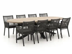 Manifesto Rivola/ROUGH-Y Ellips 280cm dining tuinset 9-delig