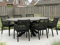 Manifesto Rivola/ROUGH-Y Ellips 240cm dining tuinset 7-delig