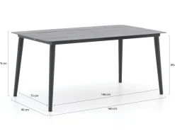 Manifesto Rivola/Sora 160cm dining tuinset 5-delig
