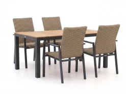 Manifesto Villongo/Fidenza 160cm dining tuinset 5-delig stapelbaar
