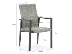 Manifesto Villongo/Fidenza ovaal 220cm dining tuinset 7-delig stapelbaar