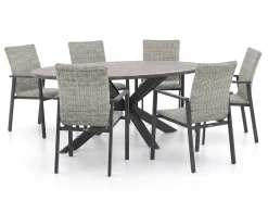 Manifesto Villongo/Fidenza ovaal 180cm dining tuinset 7-delig stapelbaar