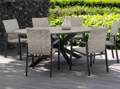 Manifesto Villongo/Fidenza ovaal 180cm dining tuinset 7-delig stapelbaar