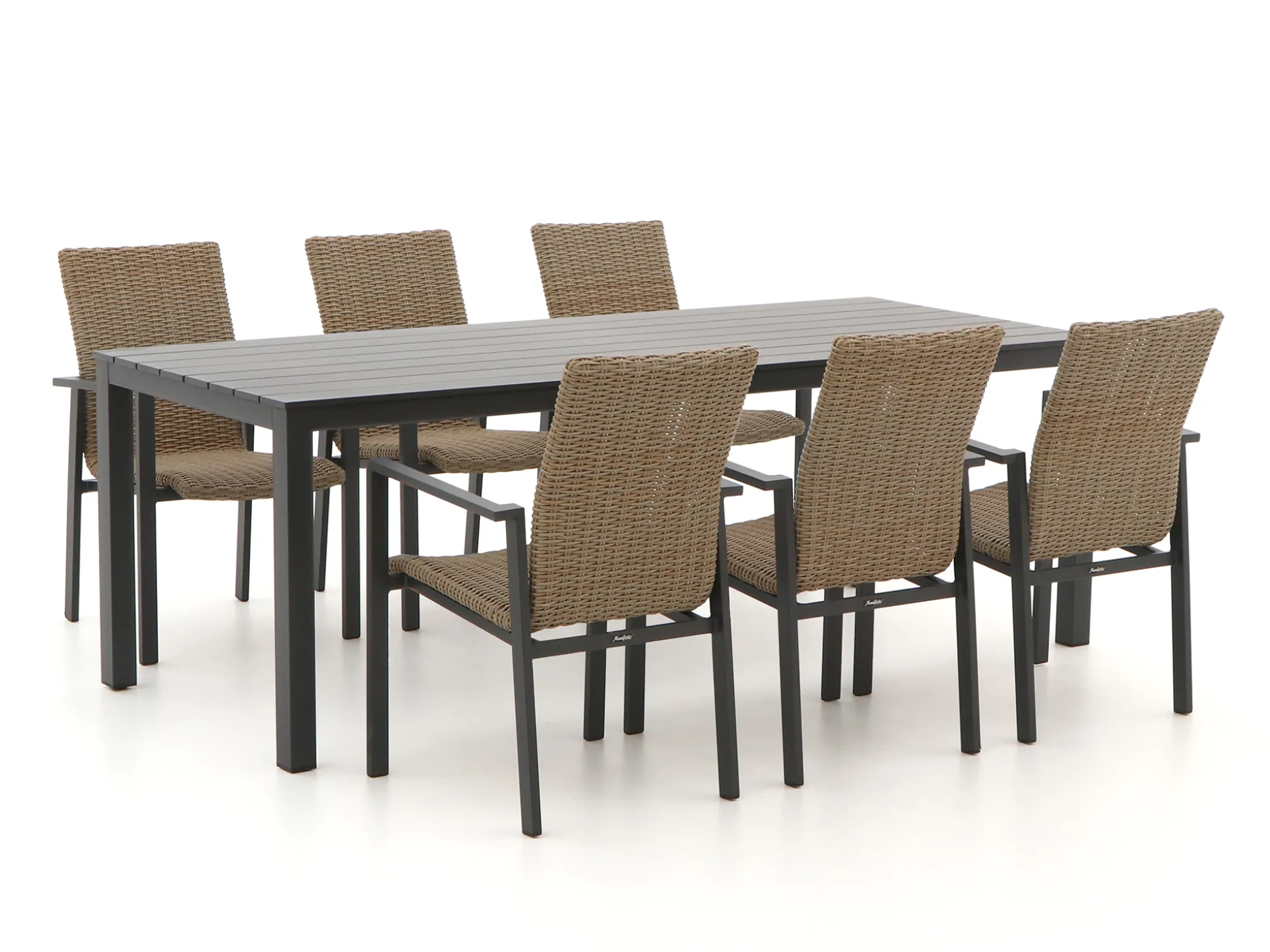 Manifesto Villongo/ROUGH-S 220cm dining tuinset 7-delig stapelbaar