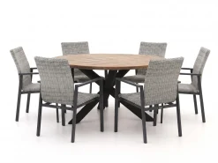 Manifesto Villongo/ROUGH-Y ø150cm dining tuinset 7-delig stapelbaar