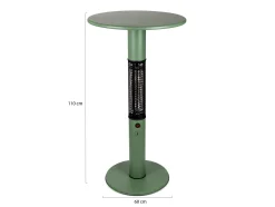 Monti HeatLine Vibe bartafel met terrasverwarmer 1500W ø60cm (h: 110cm)