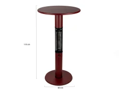 Monti HeatLine Vibe bartafel met terrasverwarmer 1500W ø60cm (h: 110cm)