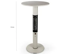 Monti HeatLine Vibe bartafel met terrasverwarmer 1500W ø60cm (h: 110cm)
