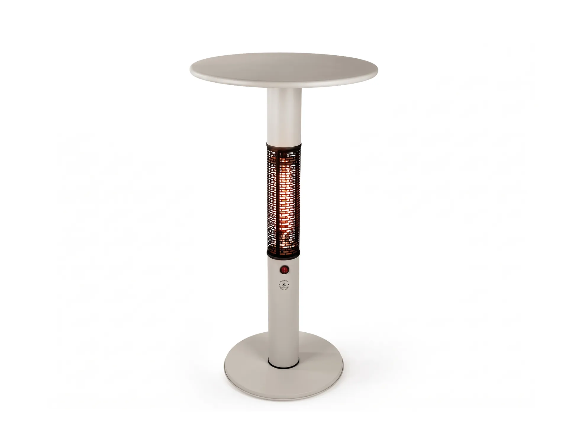 Monti HeatLine Vibe bartafel met terrasverwarmer 1500W ø60cm (h: 110cm)