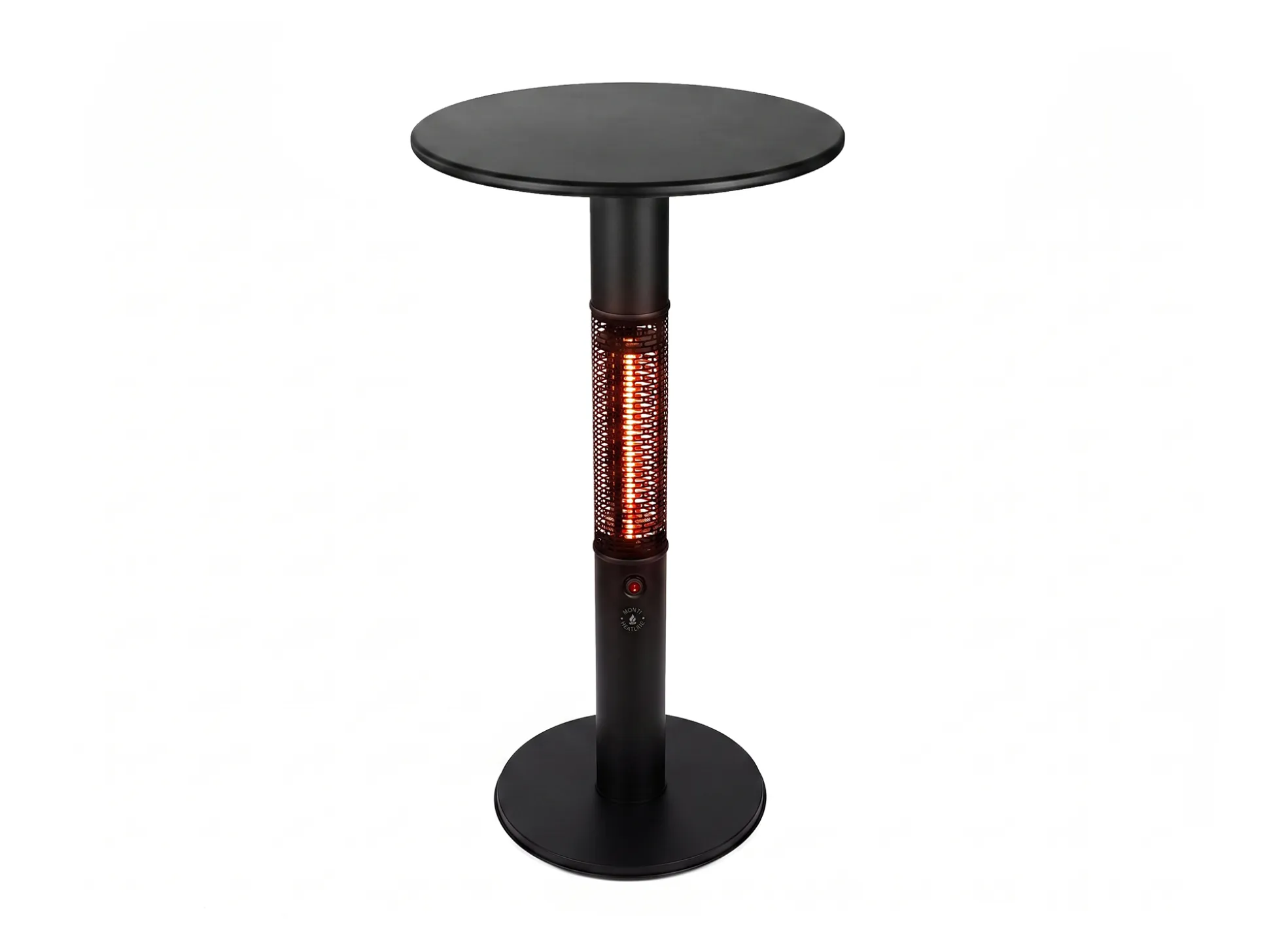 Monti HeatLine Vibe bartafel met terrasverwarmer 1500W ø60cm (h: 110cm)