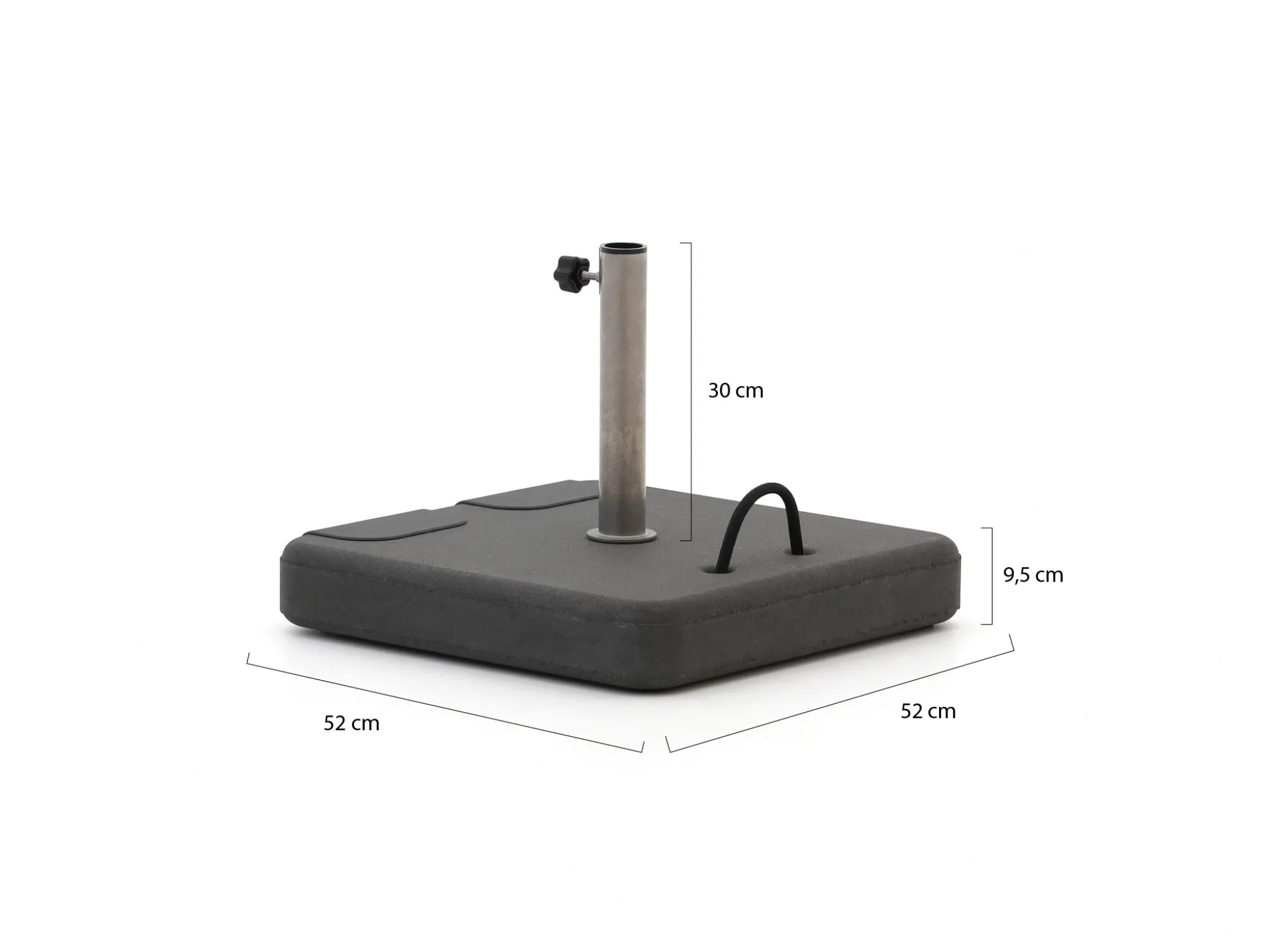 Parasolvoet 45kg beton verrijdbaar