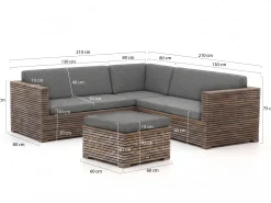 ROUGH-C hoek loungeset 4-delig 5-zits