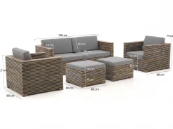 ROUGH-C stoel-bank loungeset 5-delig