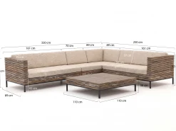 ROUGH-D hoek loungeset 5-delig 6-zits