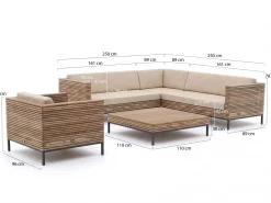 ROUGH-D hoek loungeset 5-delig 6-zits