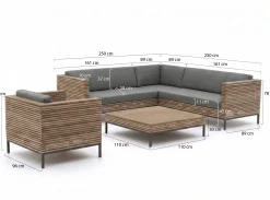 ROUGH-D hoek loungeset 5-delig 6-zits