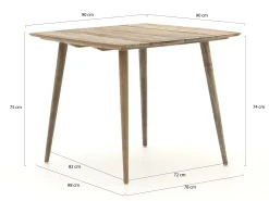 ROUGH-K dining tuintafel 90x90x75cm
