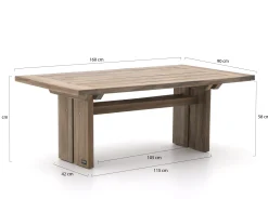ROUGH-L lounge/dining tuintafel 160x90x61cm