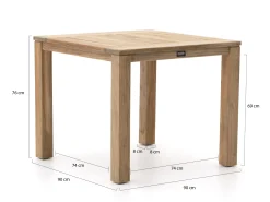 ROUGH-L Rope/ROUGH-S 90cm dining tuinset 3-delig stapelbaar