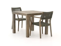 ROUGH-L Rope/ROUGH-S 90cm dining tuinset 3-delig stapelbaar