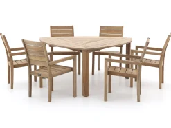 ROUGH-S 170cm dining tuinset 7-delig stapelbaar