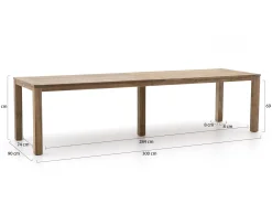 ROUGH-S 300cm dining tuinset 9-delig stapelbaar
