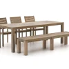 ROUGH-S 220cm dining tuinset met bank 5-delig stapelbaar