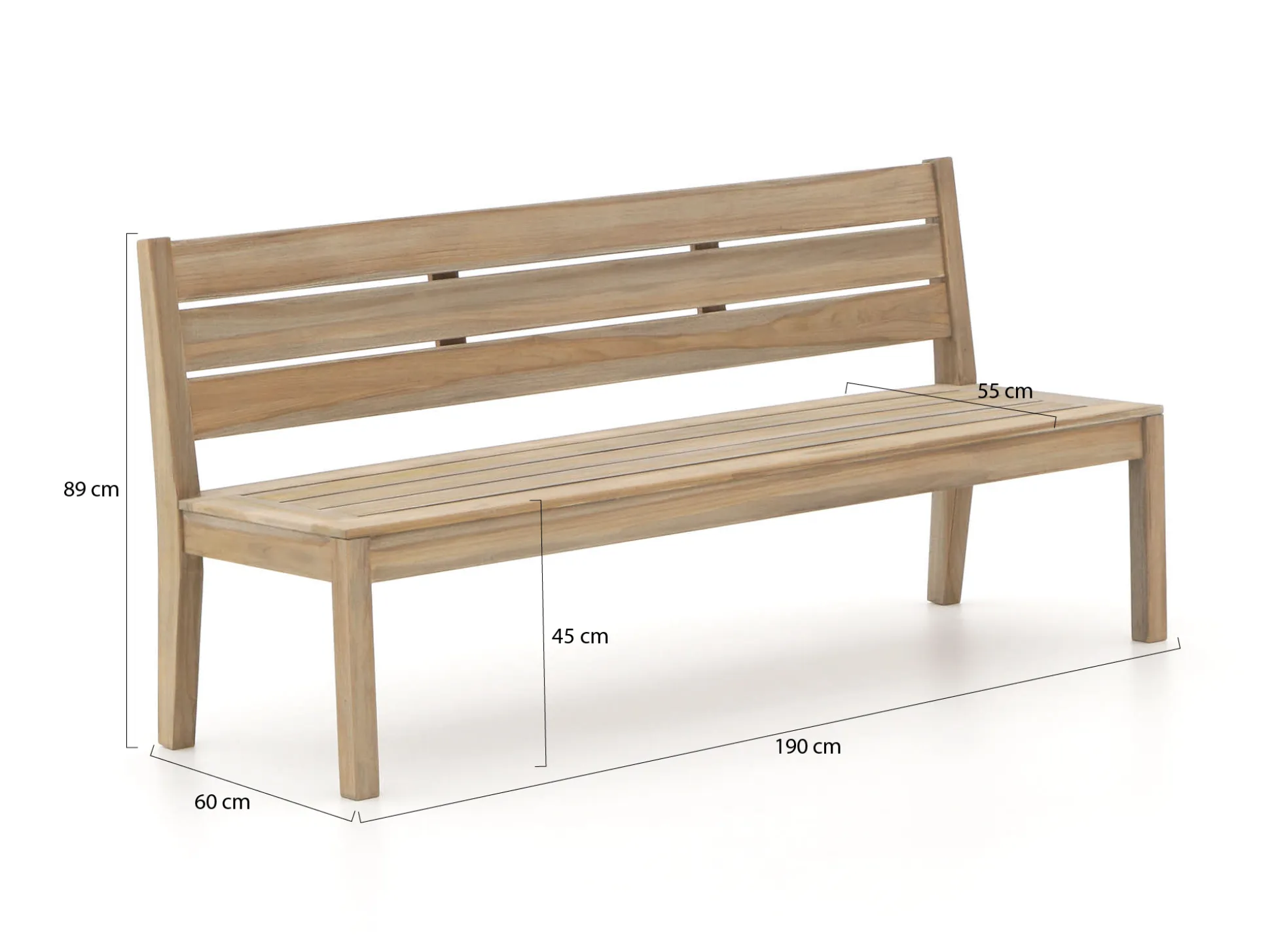 ROUGH-S dining tuinbank 190x45cm
