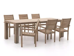 ROUGH-S/ROUGH-X 240cm dining tuinset 7-delig stapelbaar