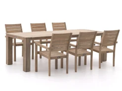 ROUGH-S/ROUGH-X 240cm dining tuinset 7-delig stapelbaar