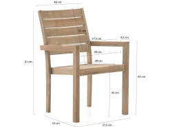 ROUGH-S/ROUGH-X 200cm dining tuinset 5-delig stapelbaar