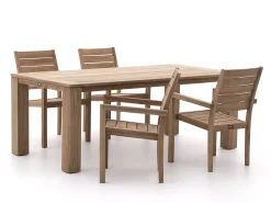 ROUGH-S/ROUGH-X 200cm dining tuinset 5-delig stapelbaar