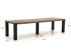 ROUGH-X dining tuintafel 320x100x76cm