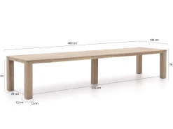 ROUGH-X dining tuintafel 400x100x76cm