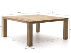 ROUGH-X dining tuintafel 170x170x76cm