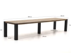 ROUGH-X dining tuintafel 400x100x76cm