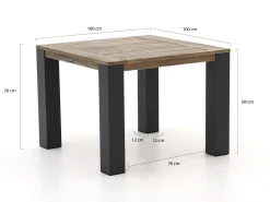 ROUGH-X dining tuintafel 100x100x76cm