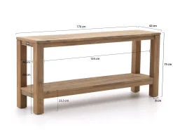 ROUGH-X sidetable 170x42x75cm