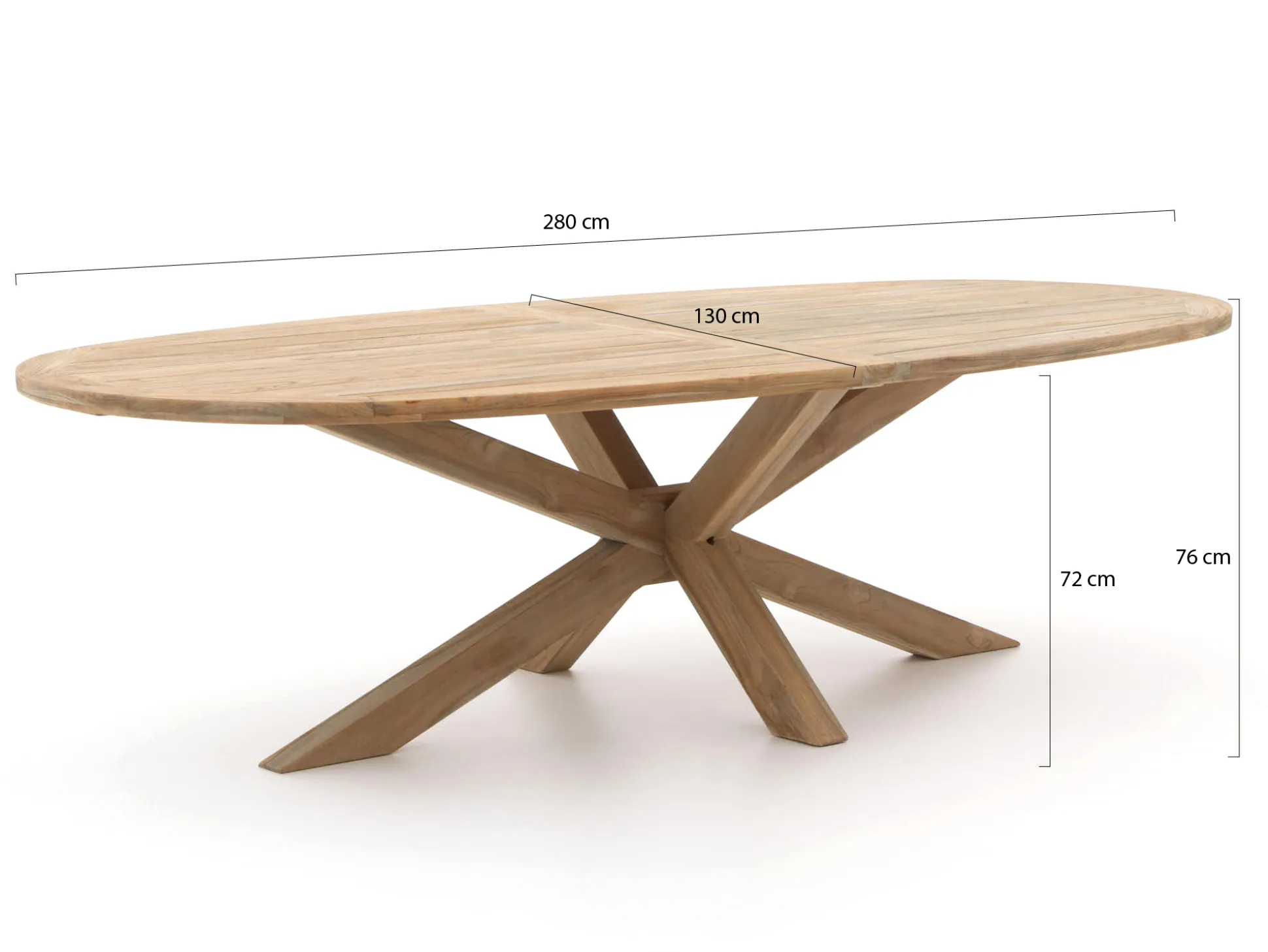 ROUGH-Y Ellips dining tuintafel 280x130cm
